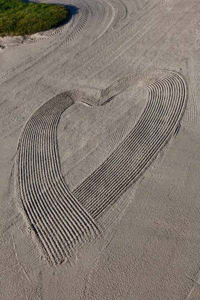 Absztrakt szív a homok — Stock Fotó
