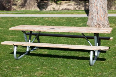 Parkta piknik tezgah