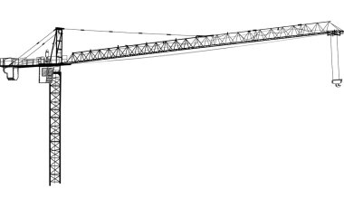 Crane line vector sketched, EPS 10. clipart
