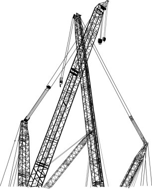 Crane line vector sketched, EPS 10. clipart