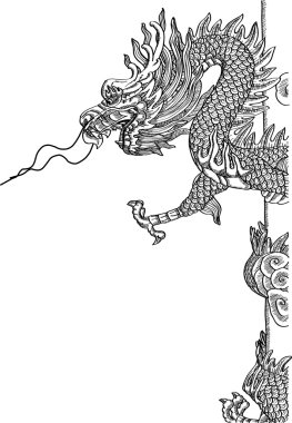 Chinese Style Dragon Statue Vector line Sketched Up, EPS 10. vector Chinese Style Dragon Statue Vector line Sketched Up, EPS 10. vector