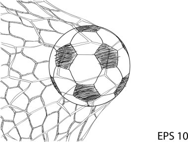 futbol futbol hedefi net olarak vektör kabataslak, eps 10.