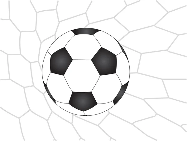 Futebol Futebol em Goal Net Vector, EPS 10 . — Vetor de Stock