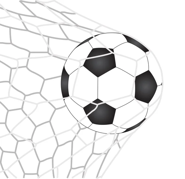 Football Football dans Goal Net Vector, EPS 10 . — Image vectorielle