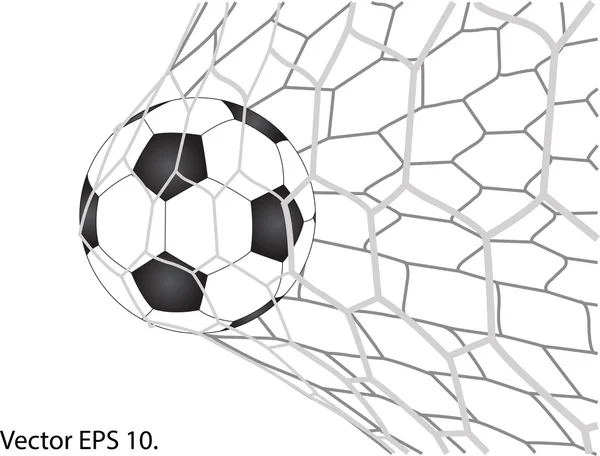 Soccer Football in Goal Net Vector, EPS 10. — Stock Vector