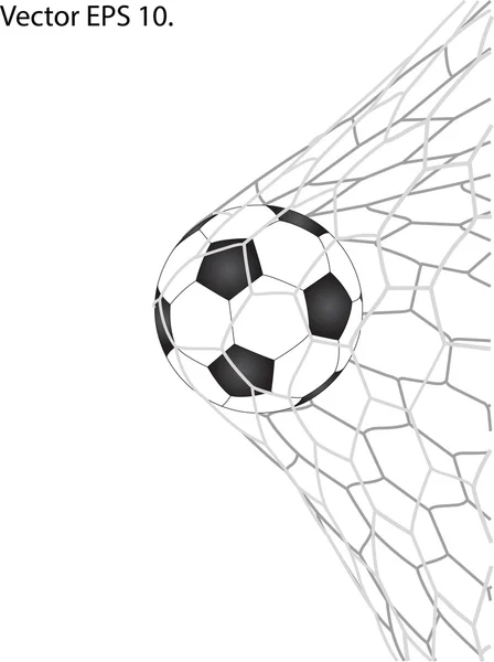 Football Football dans Goal Net Vector, EPS 10 . — Image vectorielle