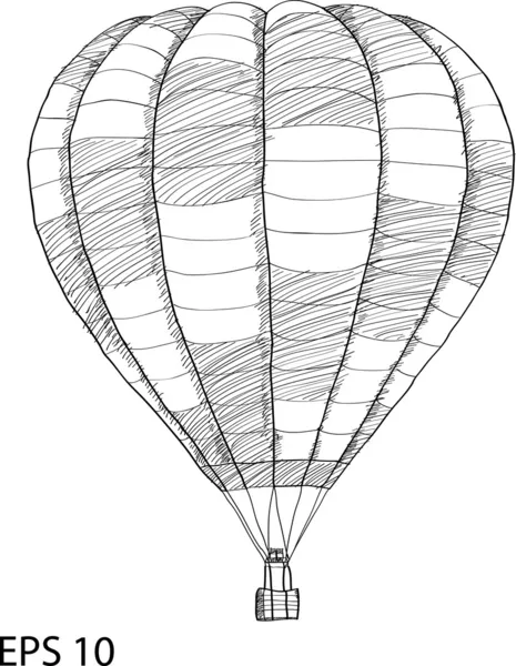 Linea di schizzi vettoriali della mongolfiera, EPS 10 . — Vettoriale Stock