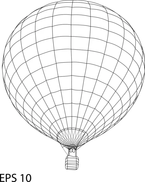 Línea de boceto de vector de globo de aire caliente, EPS 10 . — Archivo Imágenes Vectoriales