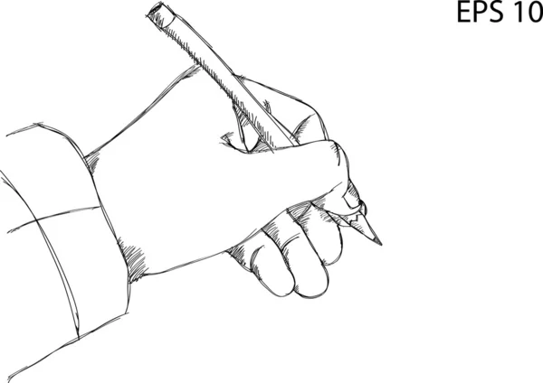 Lidská ruka psaní vektorové linky načrtl nahoru, eps 10. — Stockový vektor