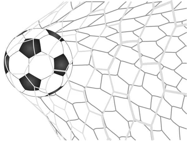 Fútbol Fútbol en Goal Net Vector Illustrator, EPS 10 . — Vector de stock