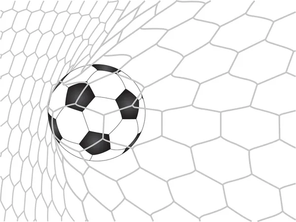 Voetbal voetbal in doel netto vector illustrator EPS-10. — Stockvector