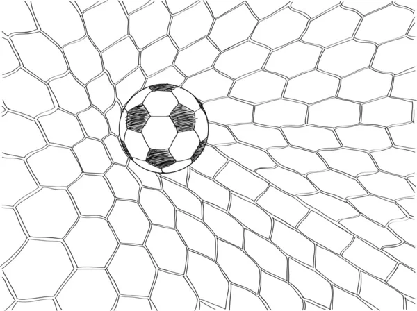 Football Football in Goal Net Vector Sketched Up, EPS 10 . — Image vectorielle