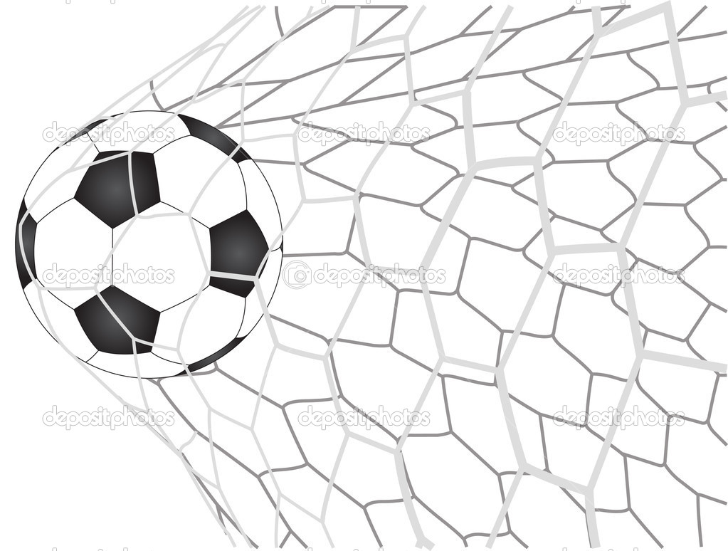 Soccer Football in Goal Net Vector Illustrator, EPS 10.