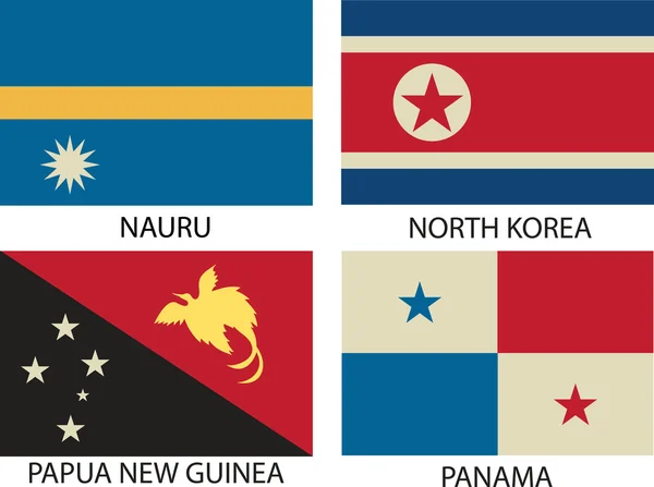 Vektör ülke bayrakları sembolü Illustrator eps 10. Vintage tarzı. — Stok Vektör