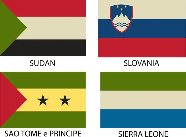Vektor av nationella flaggor symbol illustrator EPS-10. vintage stil. — Stock vektor