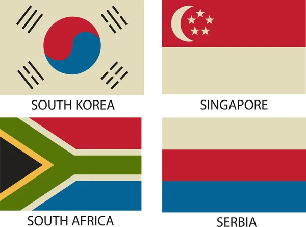 Vektor av nationella flaggor symbol illustrator EPS-10. vintage stil. — Stock vektor