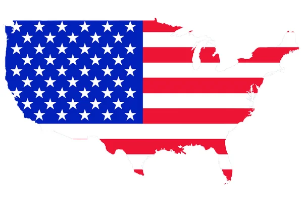 Amerika Flagge Karte Vektor in USA, Folge 10. — Stockvektor
