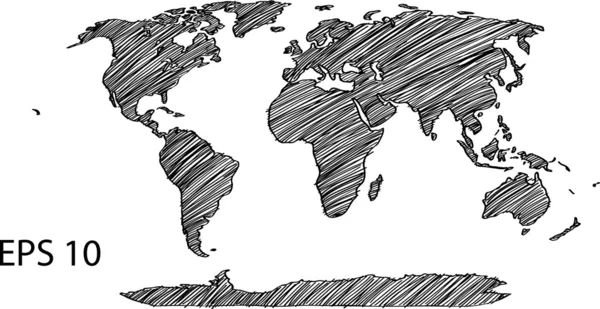 Prickade världen karta världen av star former. vektor eps 10. — Stock vektor