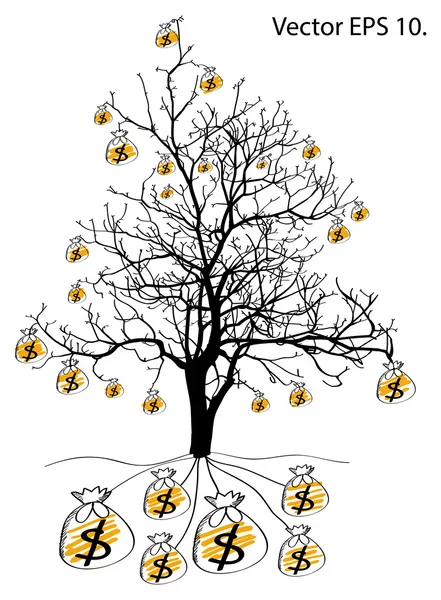 Dead Tree without Leaves Vector Illustration Sketched, EPS 10. — Stock Vector