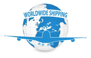 Uçak, hava craft eps 10 Dünya çapında nakliye kavramı, vektör çizim için dünya çapında nakliye.