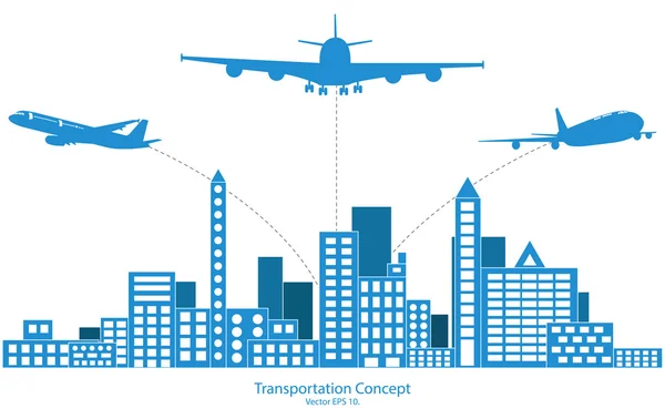 Concept van vliegtuig, lucht ambachtelijke verzending over de hele wereld voor vervoer concept, vectorillustratie eps 10. — Stockvector