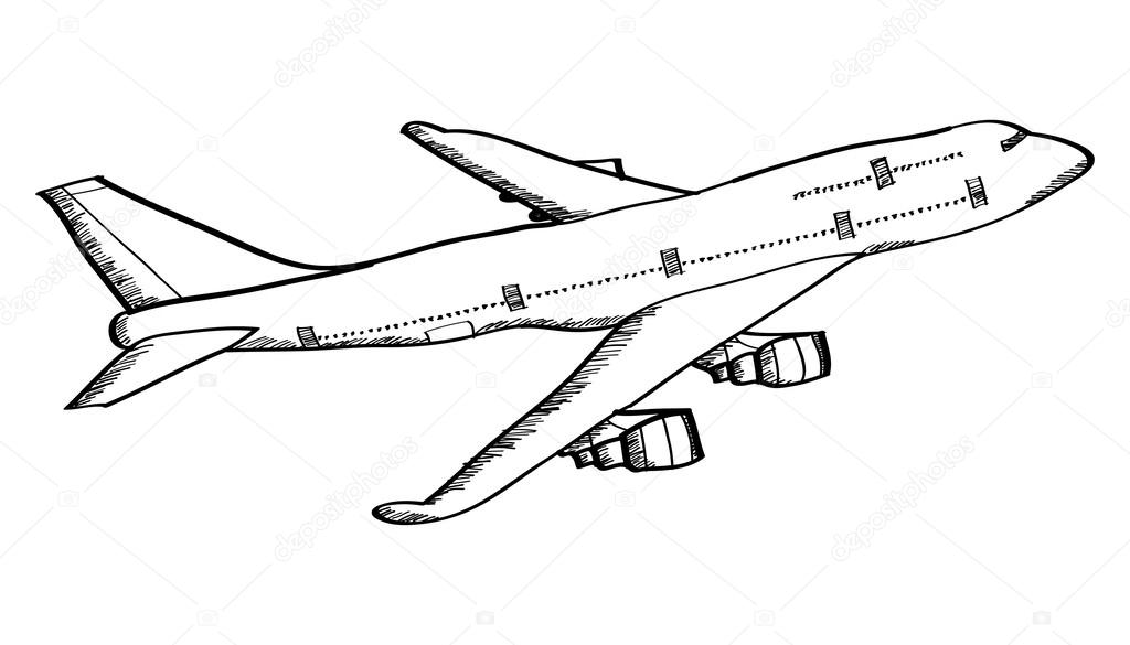Airplane Vector Line Illustrator, EPS 10.