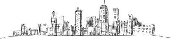 Cityscape Vector Illustration Line Sketched Up, EPS 10.