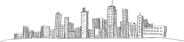 Ligne d'illustration vectorielle de paysage urbain esquissée, EPS 10 . — Image vectorielle