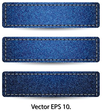 denim jean etiketi etiket doku arka plan mavi, vektör çizim eps 10.