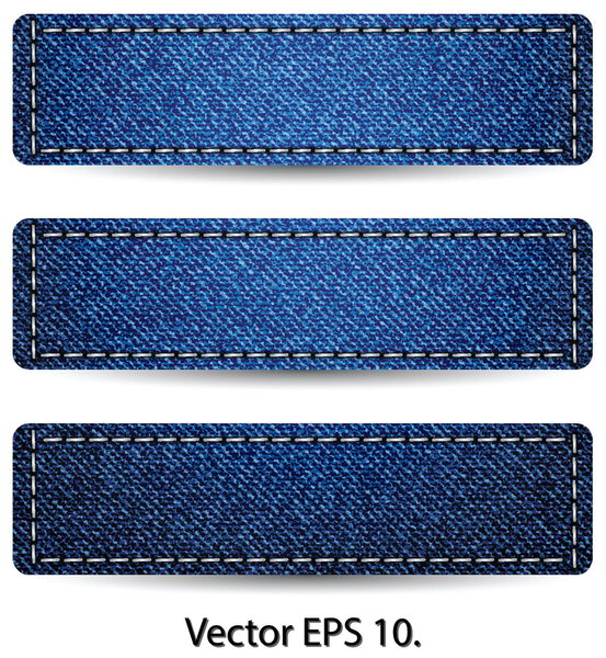 Blue Denim Jean TAG Label Texture Background, Vector Illustration EPS 10.