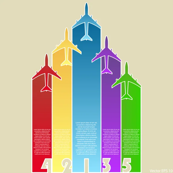 Aviones coloridos con fondo colorido, Vector Illustraton EPS 10 . — Vector de stock