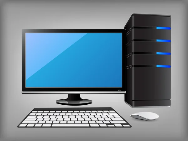 PC desktop personale, illustrazione vettoriale EPS 10 . — Vettoriale Stock