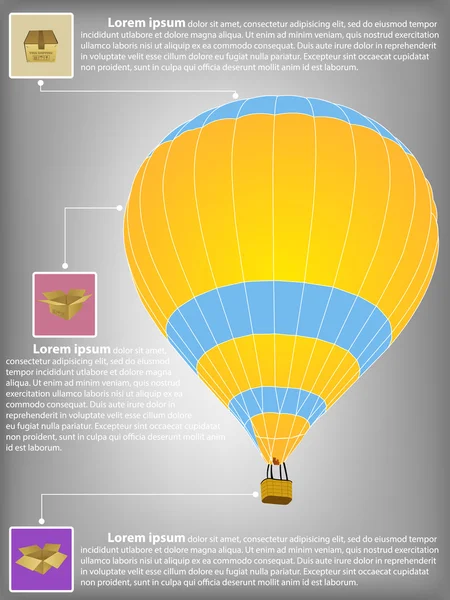 Infographic diagram av varm luft ballong vektor illustration eps 10, för affärs- och transport-konceptet. — Stock vektor