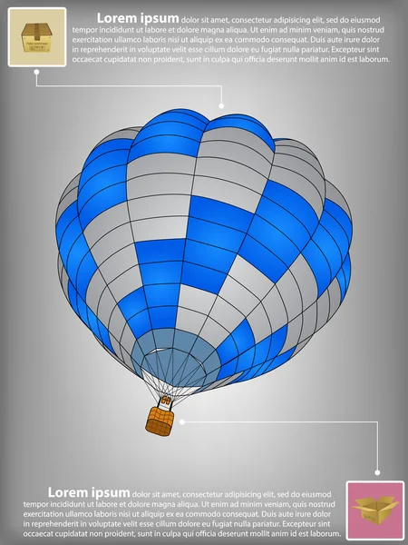 Infographic Diagram of Hot Air Balloon Vector Illustration EPS 10, For Business and Transportation Concept.