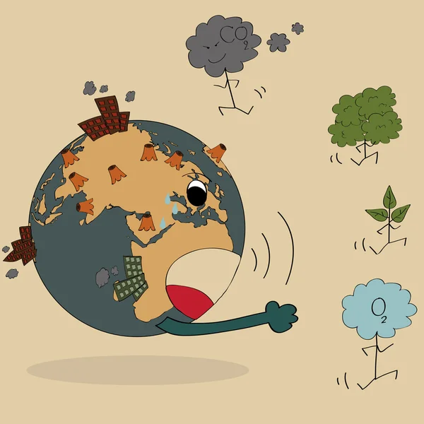 Concept Vector of World Map Globe for Save World, Illustration vectorielle EPS 10 . — Image vectorielle