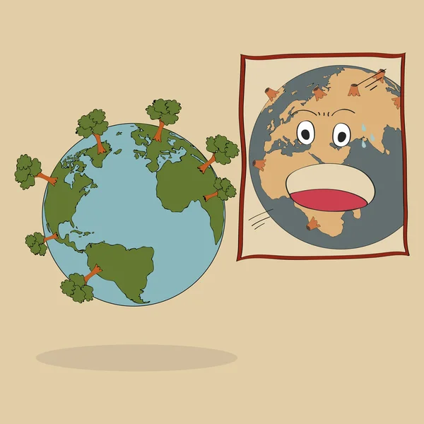 Concepto Vector del mapa del mundo Globo de la Tierra para salvar el mundo, Vector Ilustración EPS 10 . — Vector de stock