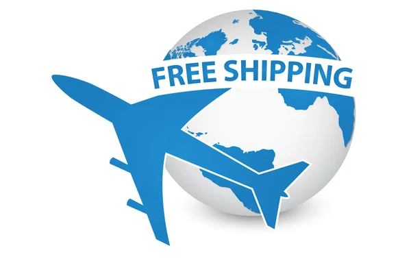 Самолеты, воздушные перевозки по всему миру для бесплатной доставки, вектор развития EPS 10 . — стоковый вектор