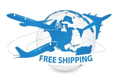 Dünya, ücretsiz nakliye kavramı etrafında hava craft nakliye