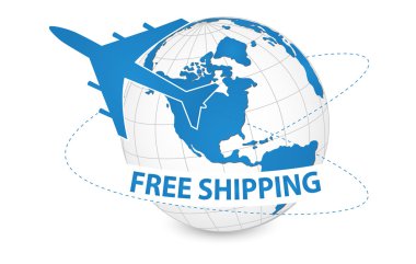 Dünya, ücretsiz nakliye kavramı etrafında hava craft nakliye