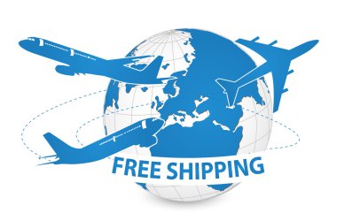 Dünya, ücretsiz nakliye kavramı etrafında hava craft nakliye