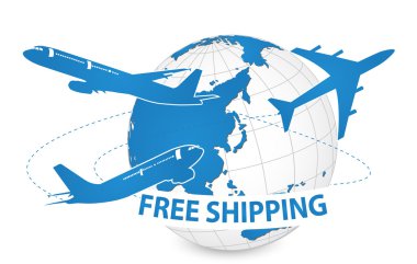 Dünya, ücretsiz nakliye kavramı etrafında hava craft nakliye