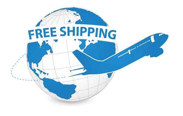 Air Craft Shipping Around the World — Stock Vector