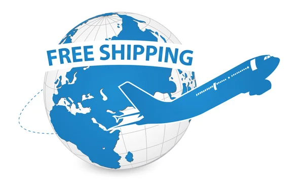 Transporte de embarcações aéreas ao redor do mundo — Vetor de Stock