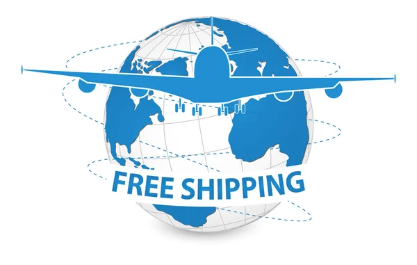 Air Craft Shipping Around the World — Stock Vector