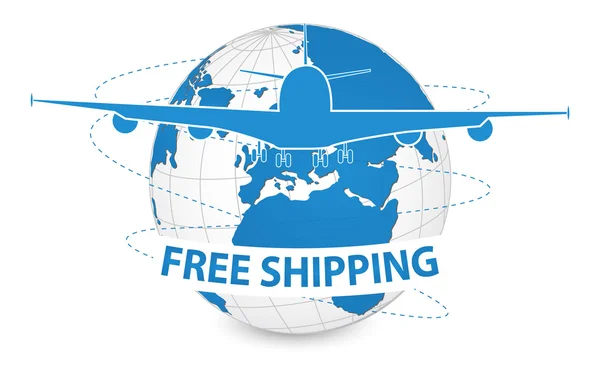 Air Craft Shipping Around the World — Stock Vector