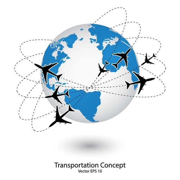 Воздушные перевозки по всему миру — стоковый вектор