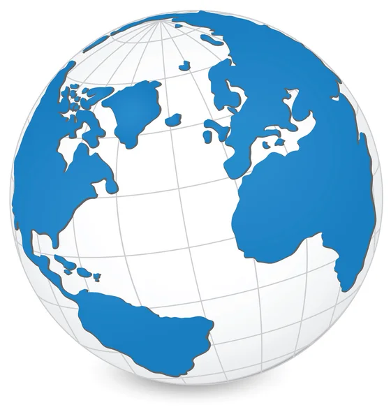Mapa del mundo en Globe — Archivo Imágenes Vectoriales