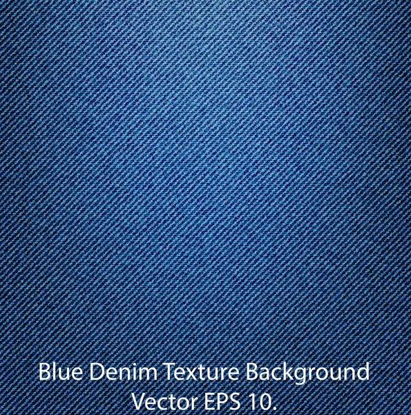 Blue Denim Texture Background, Vector EPS 10. — Stock Vector