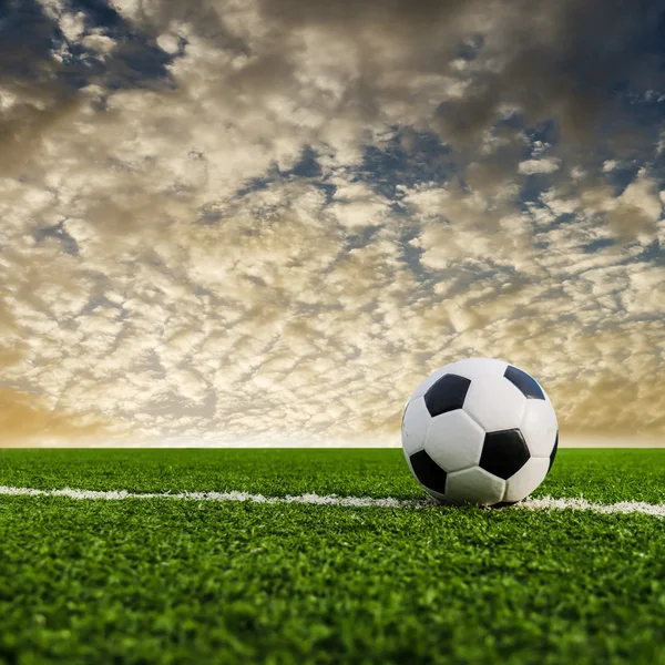 Soccer Football on the soccer field. — Stock Photo, Image