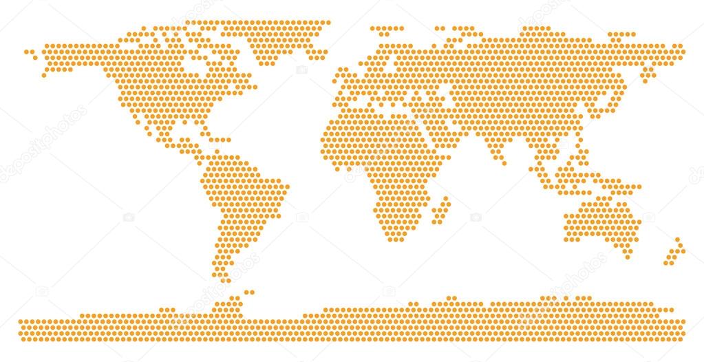 Dotted World Map Globe Made of Circle Shapes. Vector Illustration EPS 10.